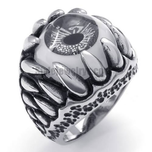 Stainless Steel Dragon Claw Evil Eye Men Ring SWR0084 - Click Image to Close